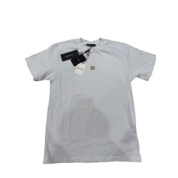 T-SHIRT DG BIANCA LOGO ORO