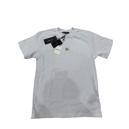 T-SHIRT DG BIANCA LOGO ORO